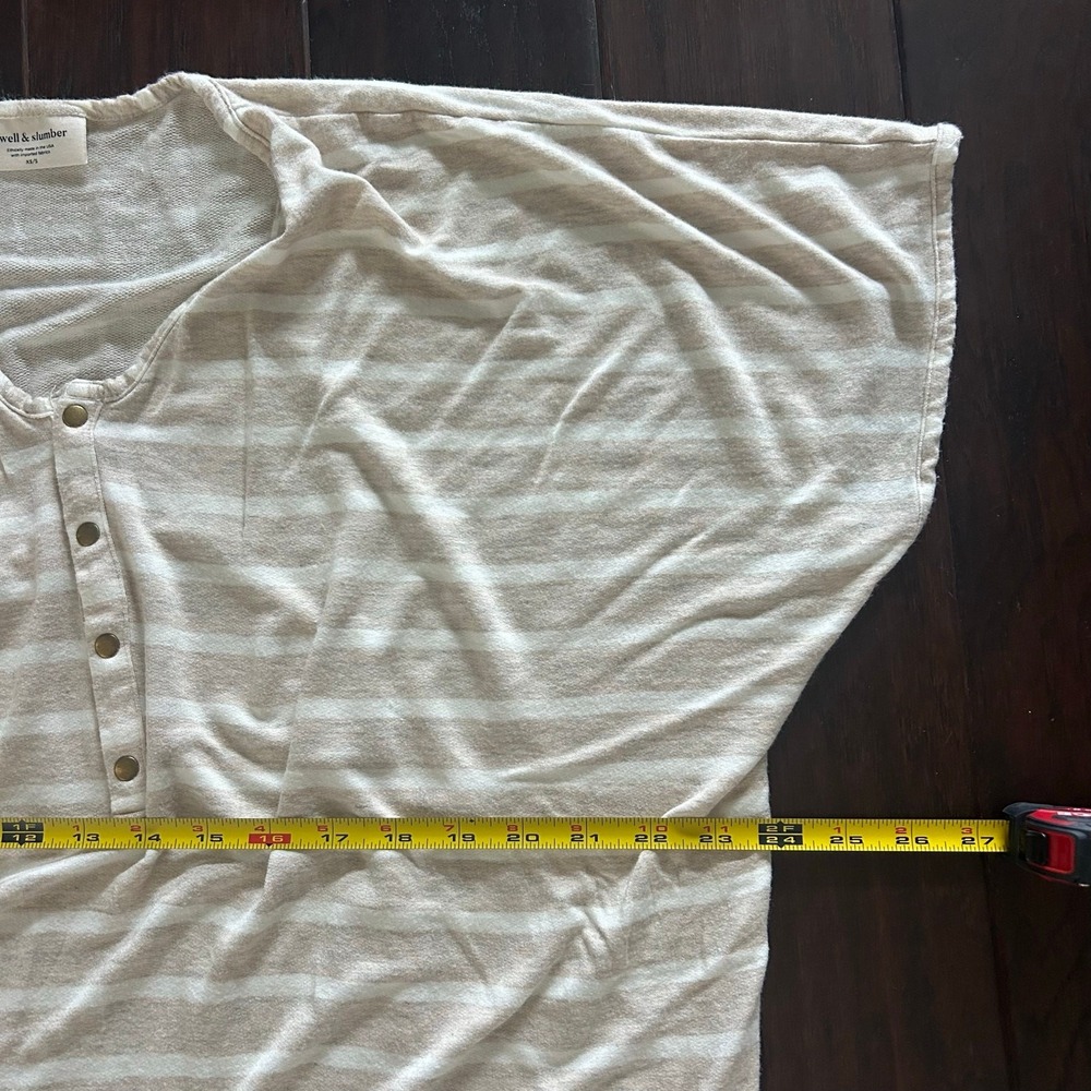 Dwell & Slumber Caftan Dress Tan White Stripe Nursing Maternity XS/S relaxation - Picture 5 of 7